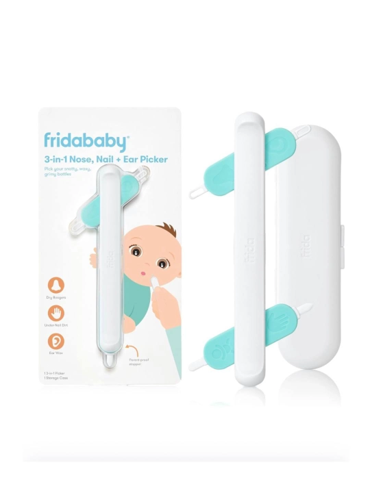 Frida Baby 3-в-1 для носа, ногтей и ушей, 4 насадки, с защитным ограничителем - 