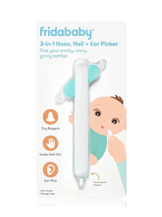 Frida Baby 3-в-1 для носа, ногтей и ушей, 4 насадки, с защитным ограничителем