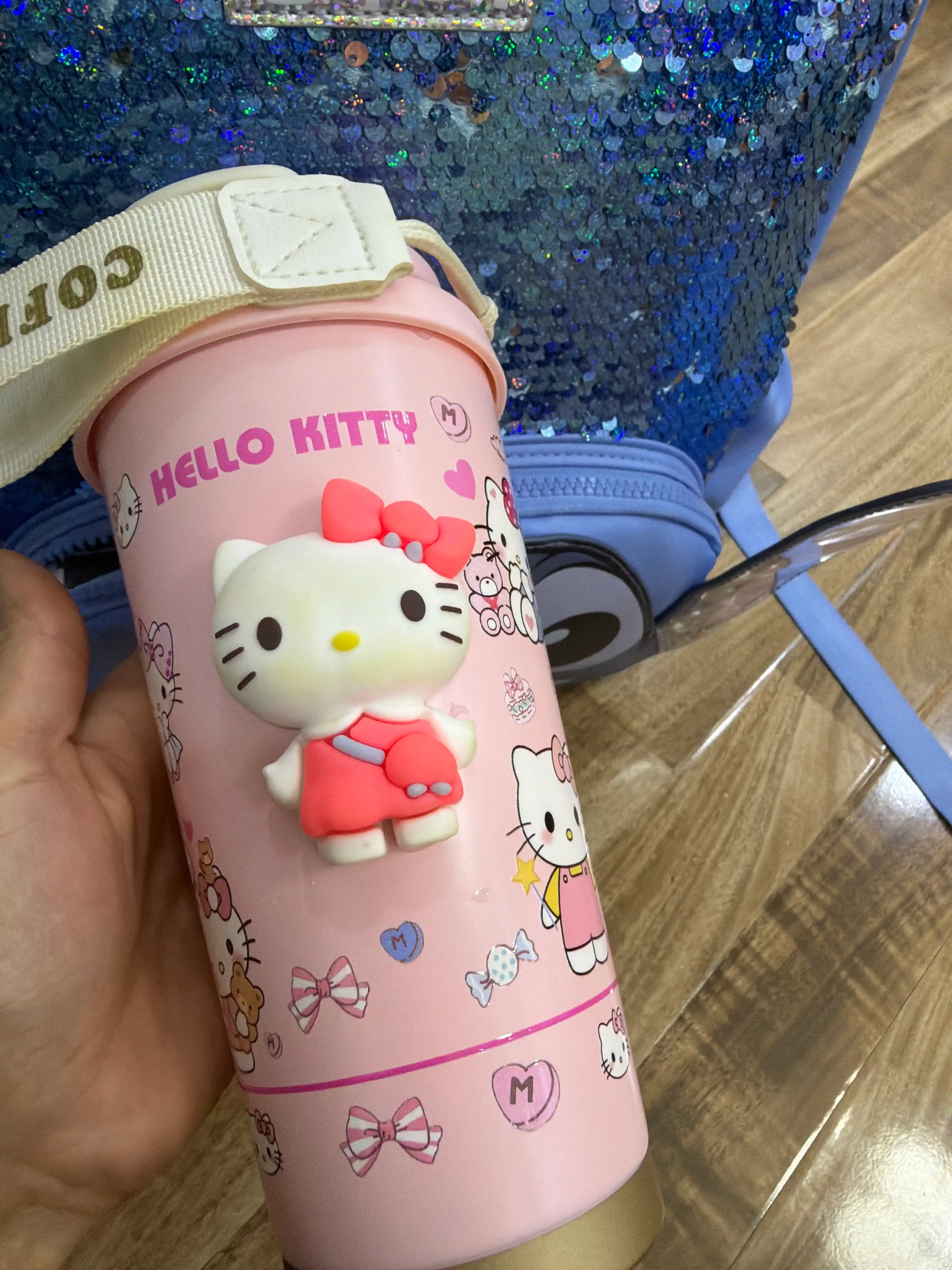 Термос "KITTY", нержавеющая сталь, для детей, 500мл, непроливайка, с трубочкой