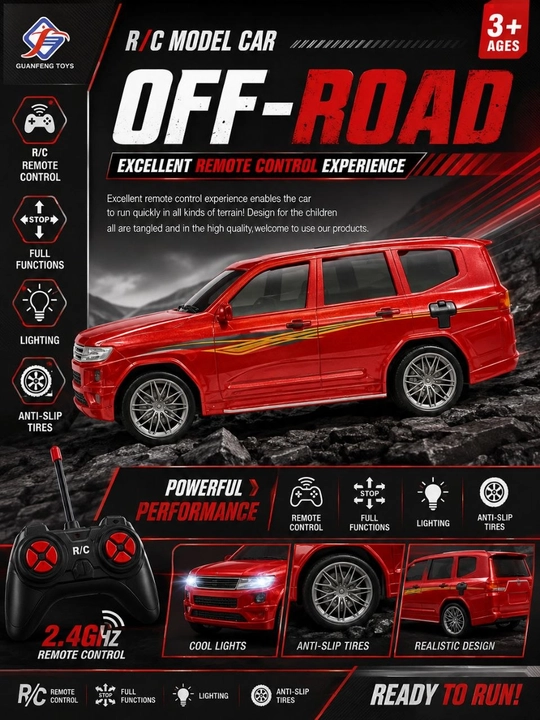 Ultli bolalar off-road mashinasi, radioshampalli yo'ltanlamas o'yinchoq - 