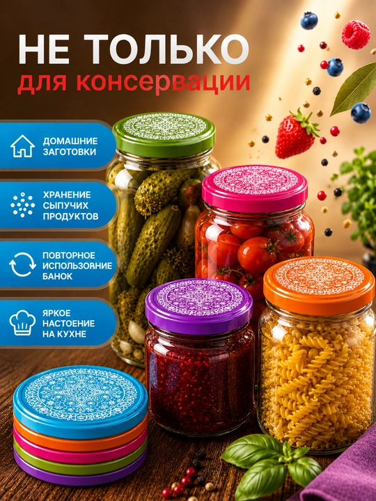 Крышки для банок винтовые, крышки для консервирования
