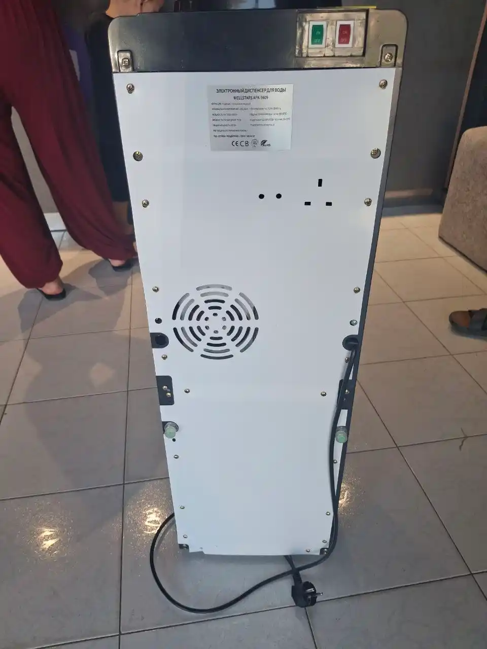 Кулер для воды WellStars, 3 режима (горячая/комнатная/холодная), верхняя загрузка