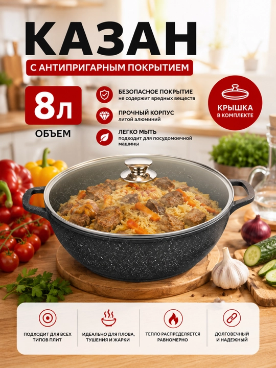 Казан с крышкой - 