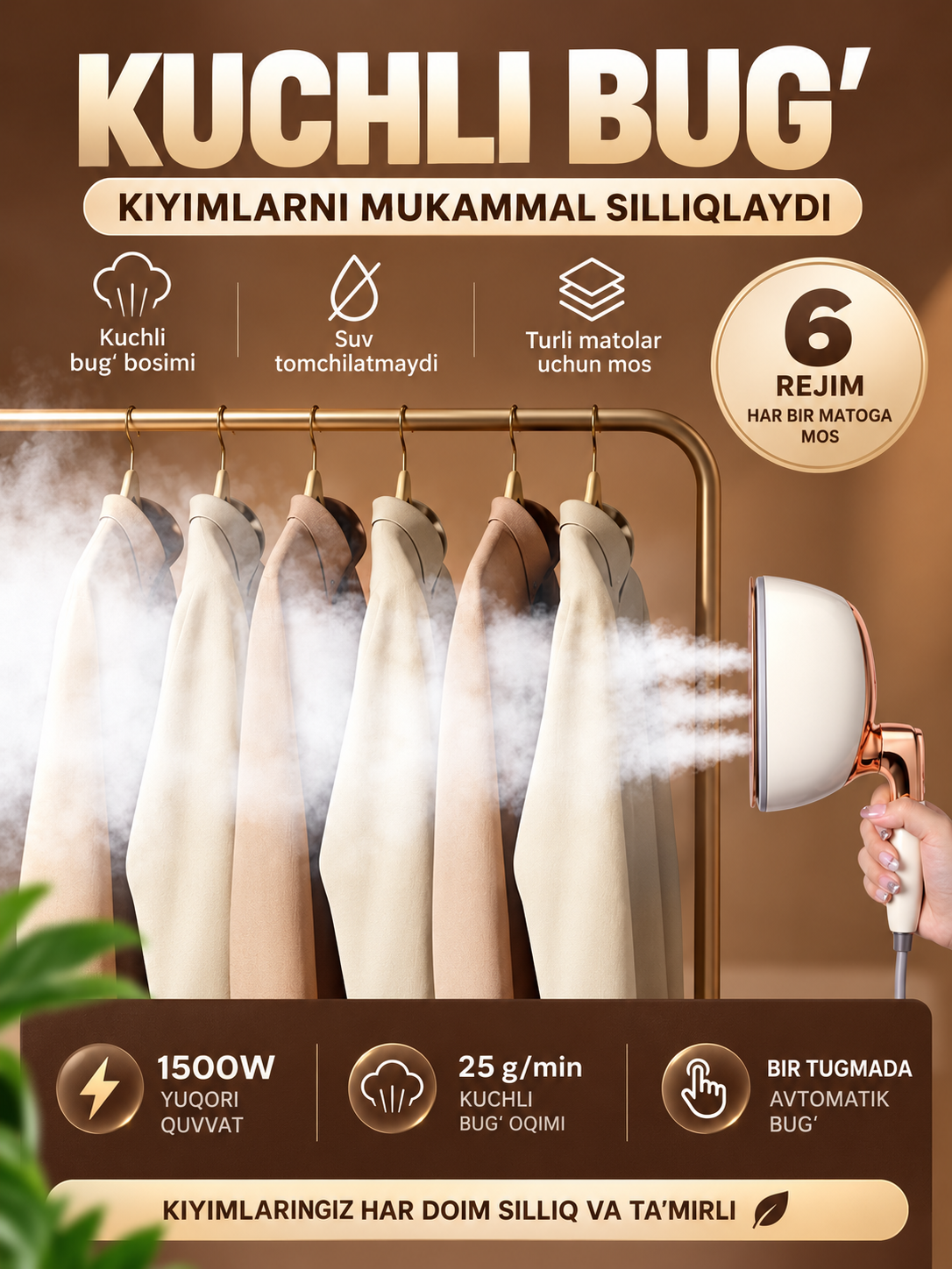 Bug‘lash funksiyasiga ega sifatli mini-dazmollar - 