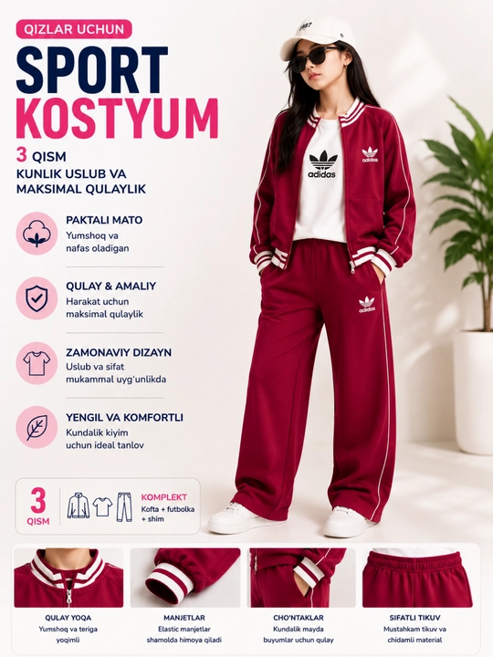 Qiz bolalar uchun sport kostyumi - 