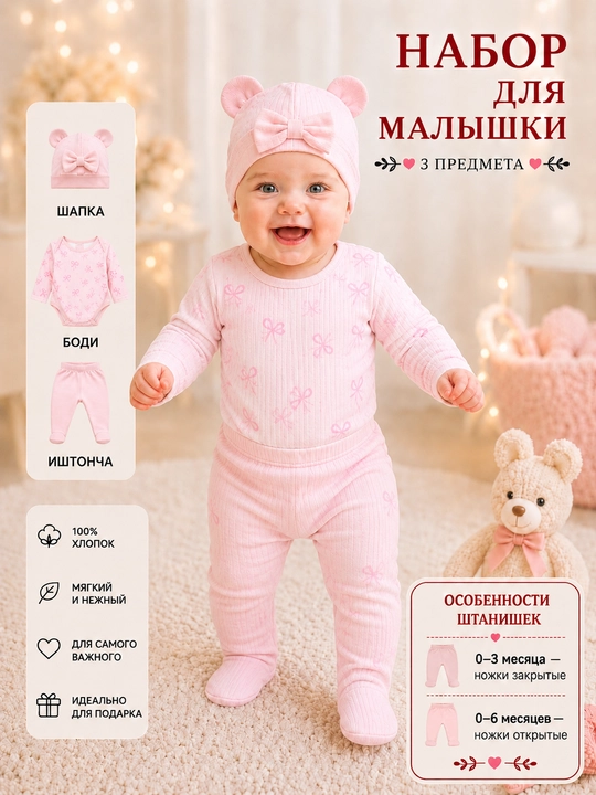 Yangi tug‘ilganchaqaloqlar uchun kiyim, 0-6 oylik chaqaloqlar uchun xb kiyim, ishton, bodiy - 