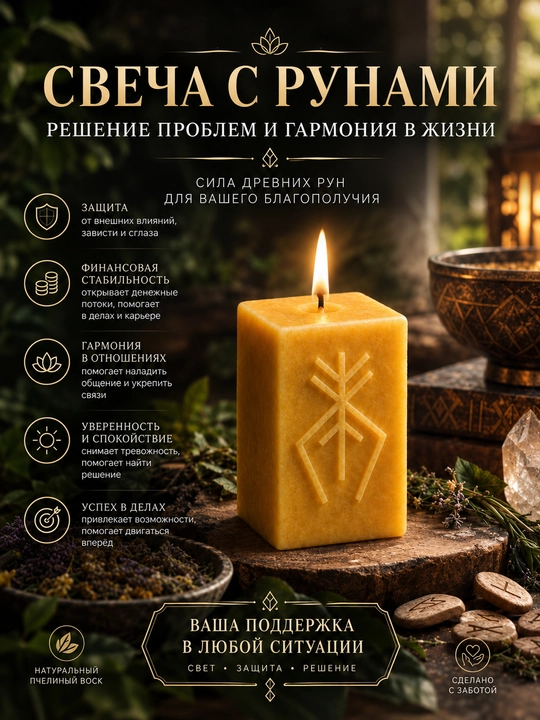 «Muammolarni hal qilish va uyg‘unlik» runali sham - 