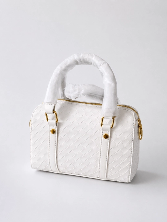 Ayollar sumkasi zamonaviy oq PU charm qo‘l sumka ixcham elegant model