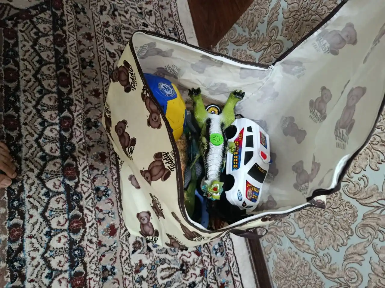 O‘yinchoqlar, qop, kiyim va kir uchun yig‘iladigan saqlash savati, organayzer 100 litr
