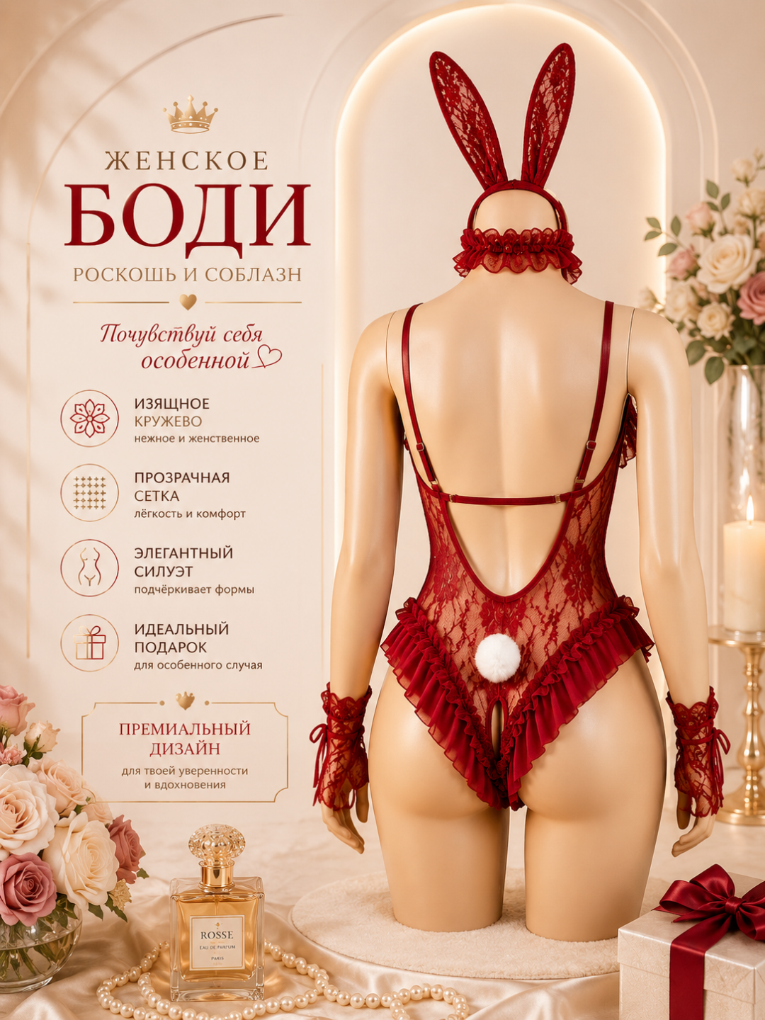 Пеньюар, женское белье: комплект костюм