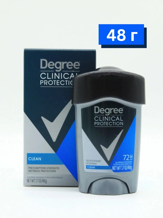 Degree Clinical Protection дезодорант-антиперспирант для мужчин, 72 часа защиты, 48 г