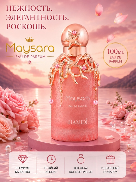 HAMIDI Maysara, ayollar uchun sharqona o'ziga tortuvchi feramonli ifor, (OAE 100ml)