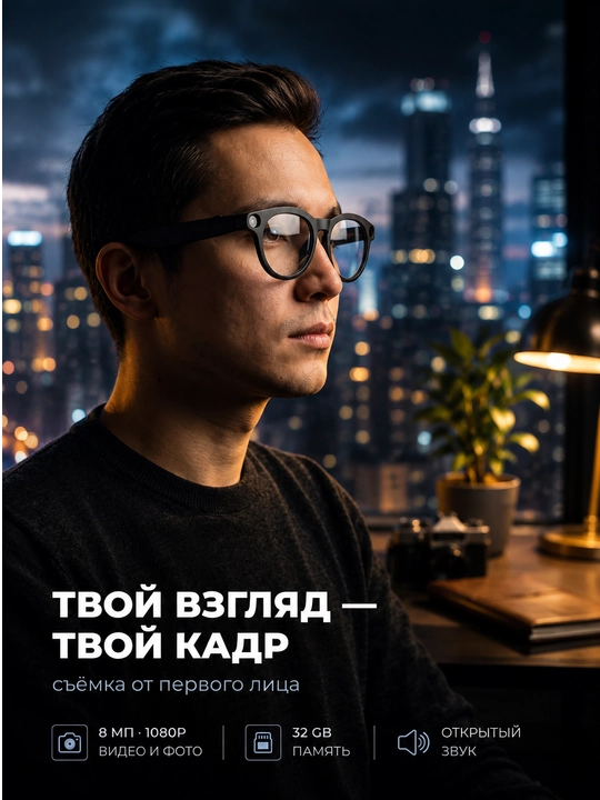 Kamera bilan smart ko‘zoynak, AI ochki, kamerali kozoynak, CY05,smart ko‘zoynak,1080P 8 MP