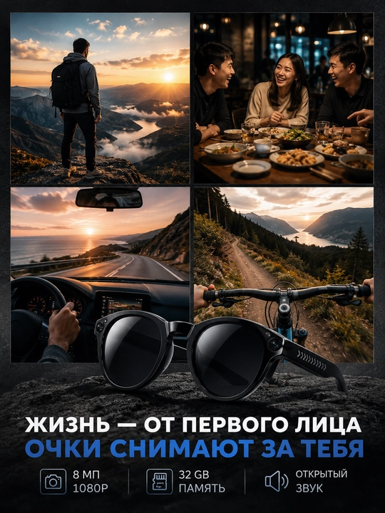 Kamera bilan smart ko‘zoynak, AI ochki, kamerali kozoynak, CY05,smart ko‘zoynak,1080P 8 MP