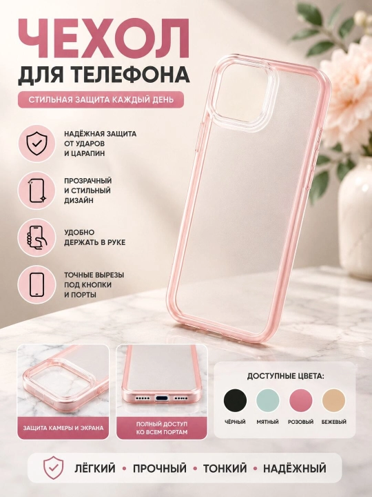 IPhone g‘ilofi, minimal dizaynli, zarbaga chidamli, yupqa - 