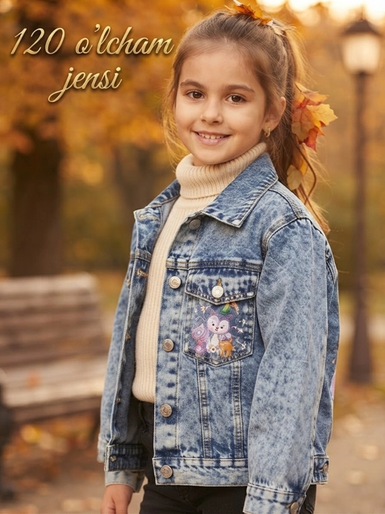 10-14 yoshli qizlar uchun jinsi kurtka - 