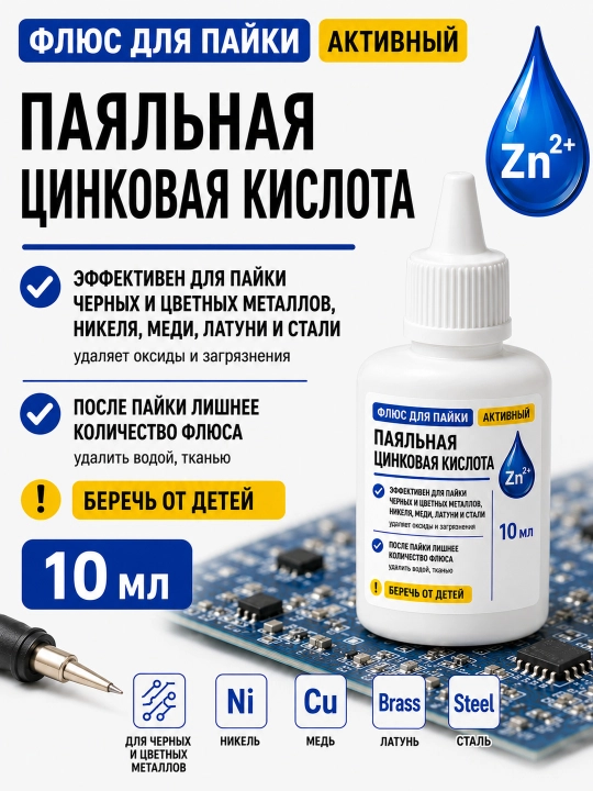 "Lehimlash rux kislotasi" faol lehim oqimi 10 ml - 