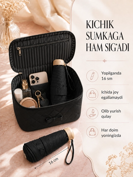 Mini zontik, yomg'irdan himoyalovchi mini soyabon, ayollar va erkaklar uchun