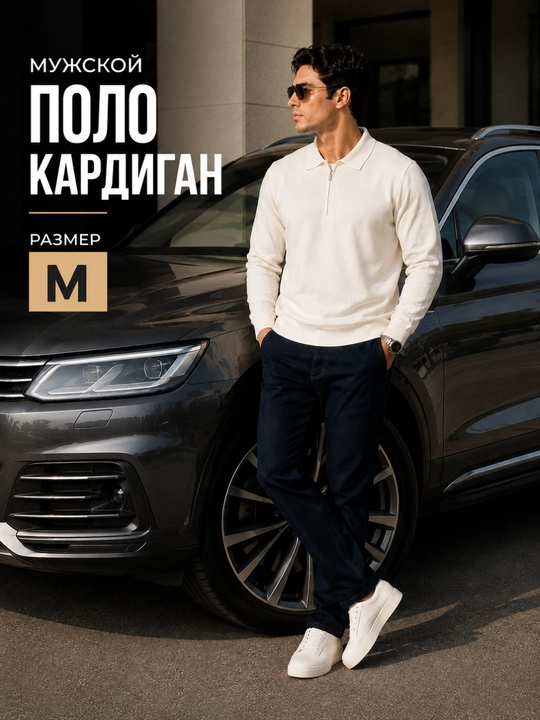 Мужской кардиган, джемпер на молнии, свитер с длинной молнией - 