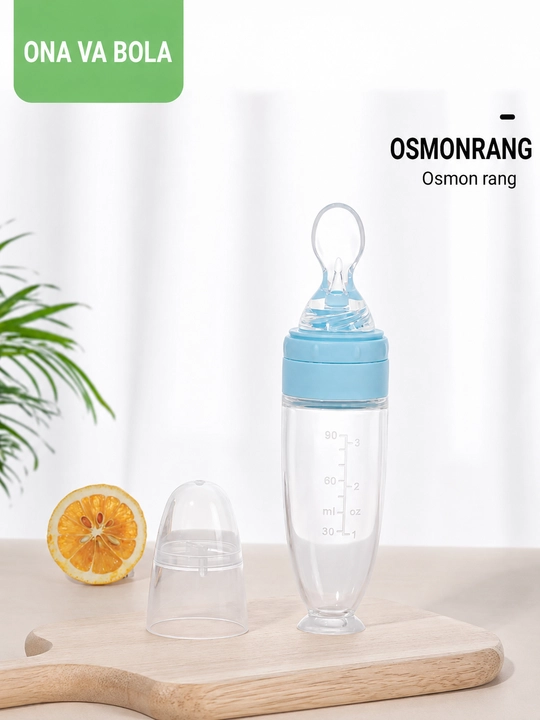 Chaqaloqni ovqatlantirish uchun silikon qoshiq-dozator, 1 dona - 