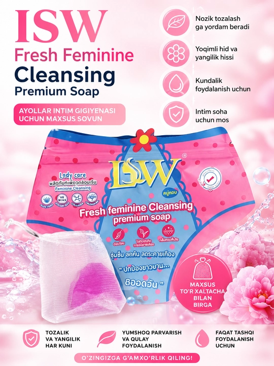 LSW FRESH FEMININE CLEANSING SOAP Мыло для интимной гигиены - 