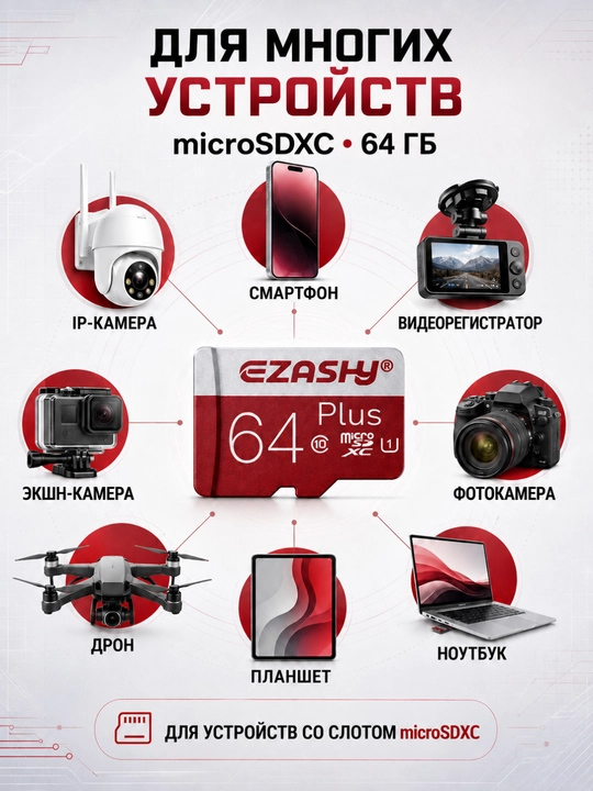 Карта памяти, micro SD флешка для телефона, камеры, видеорегистратора, фото и видео