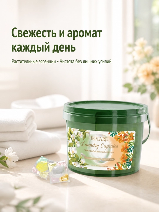 BOTARE набор стирки: гель Сад сказок 5 кг  100 шт двухцветных 5D капсул