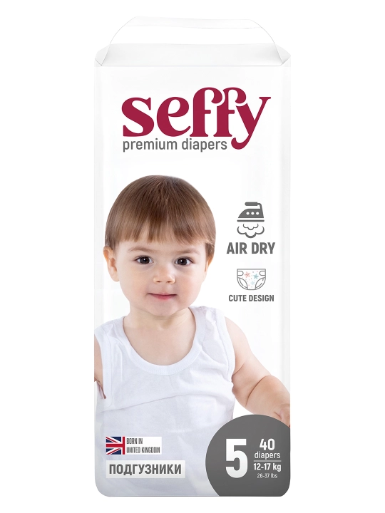 Подгузники для детей Seffy, размер 5, 12-17кг, 40 шт - 