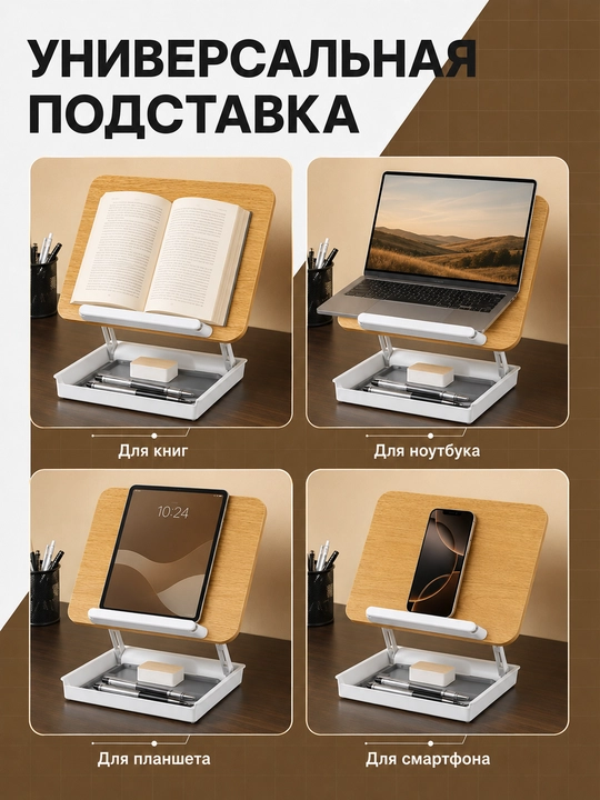 Universal stend – Qur’on, kitob, telefon va planshetlar uchun taglik