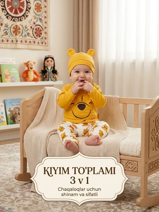 Chaqaloqlar uchun 3 tasi 1 da kiyimlar to‘plami - 
