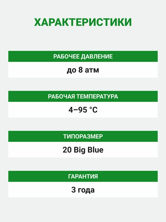 Zanglamaydigan po‘latdan tayyorlangan Geyser Premier 20BB 1" magistral filtr korpusi