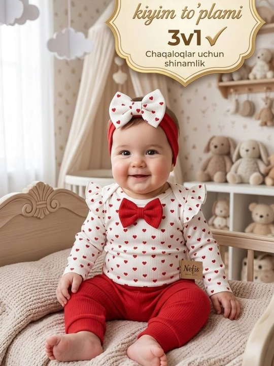 Chaqaloqlar uchun 3 tasi 1 da kiyimlar to‘plami - 