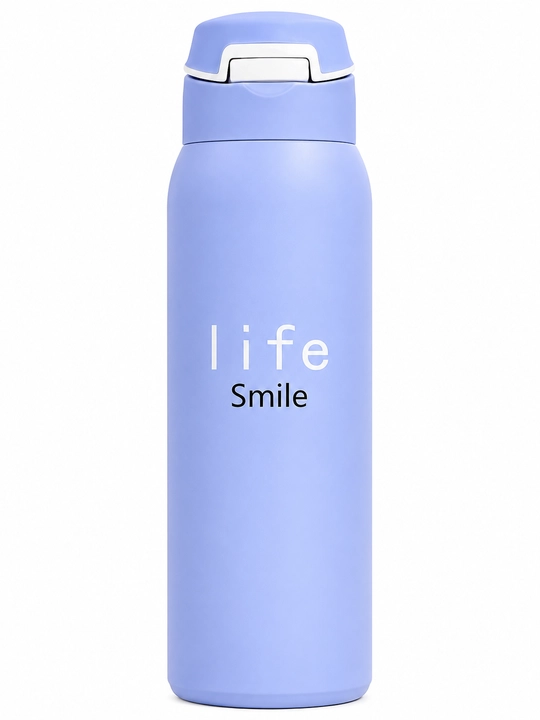 LIFE SMILE termos, 500 ml, bolalar va kattalar uchun mo‘ljallangan, naychali va qulay tasmali - 