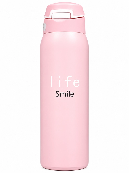 LIFE SMILE termos, 500 ml, bolalar va kattalar uchun mo‘ljallangan, naychali va qulay tasmali - 