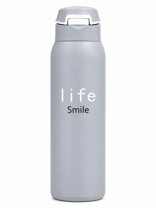 LIFE SMILE termos, 500 ml, bolalar va kattalar uchun mo‘ljallangan, naychali va qulay tasmali - 