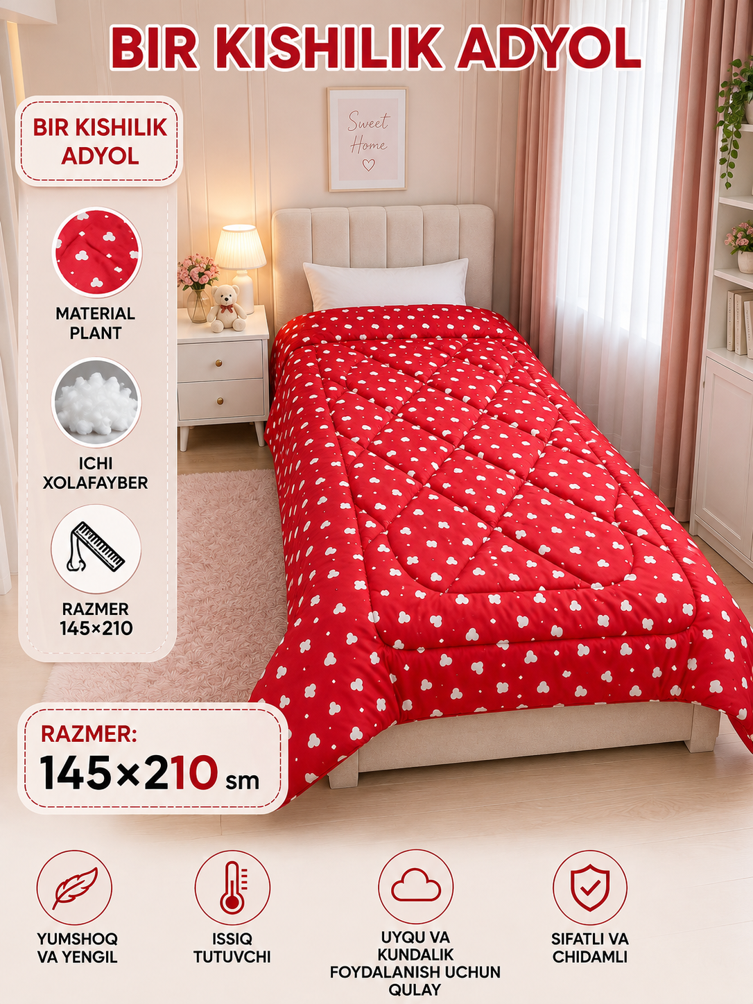 Aydol kuz qish uchun, pled kuz qish uchun, xb aydol,kurpa qishga,ayol 1-2kishilik,spalniga - 