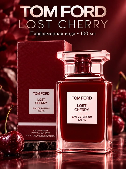 Женская парфюмерная вода Tom Ford Lost Cherry — сладкий вишнёвый аромат, духи для женщин - 
