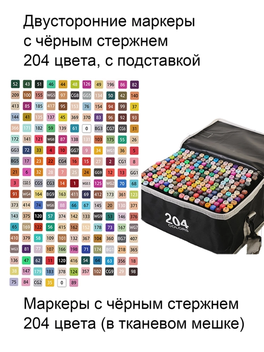 Двусторонние маркеры для рисования и скетчинга (12 цветов, 24 цвета)
