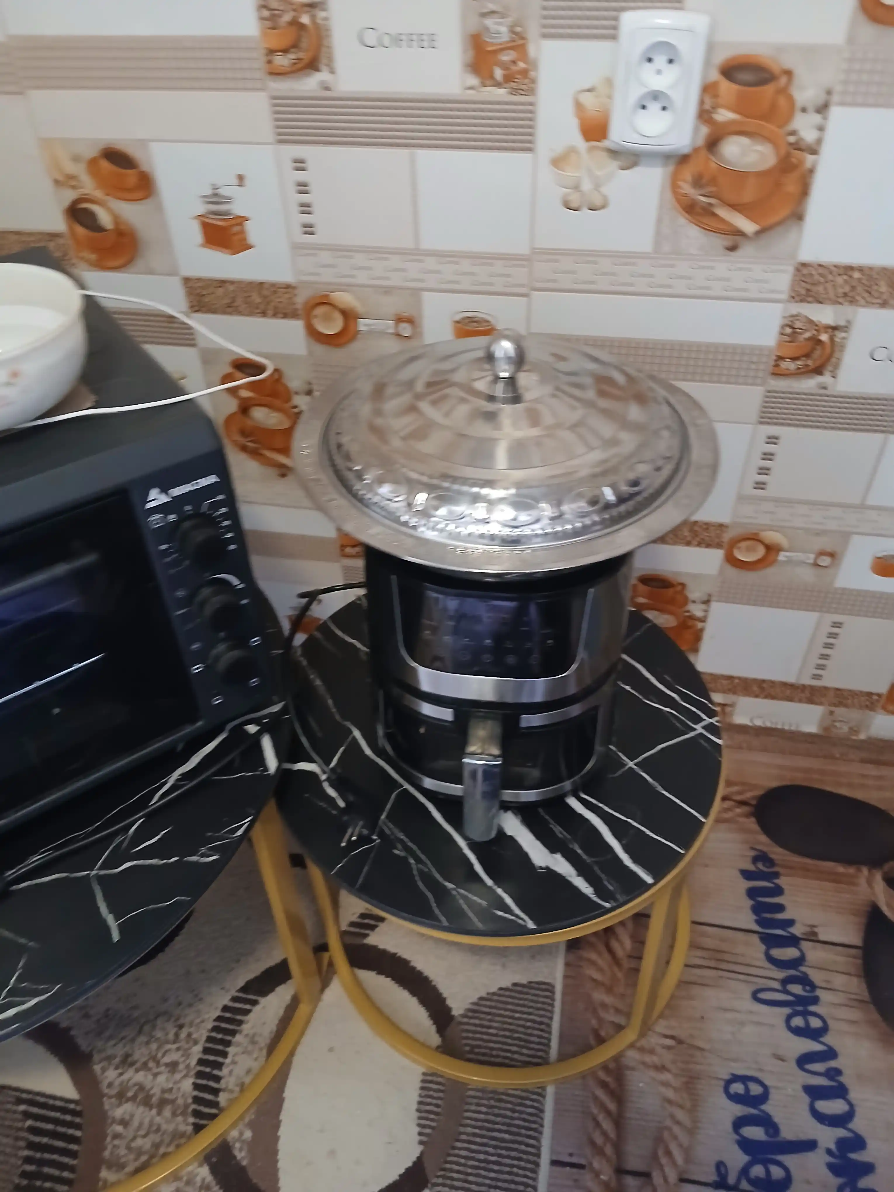 Металлическое блюдо с крышкой для еды, салатов, самсы, гостей, дастархана и торжества