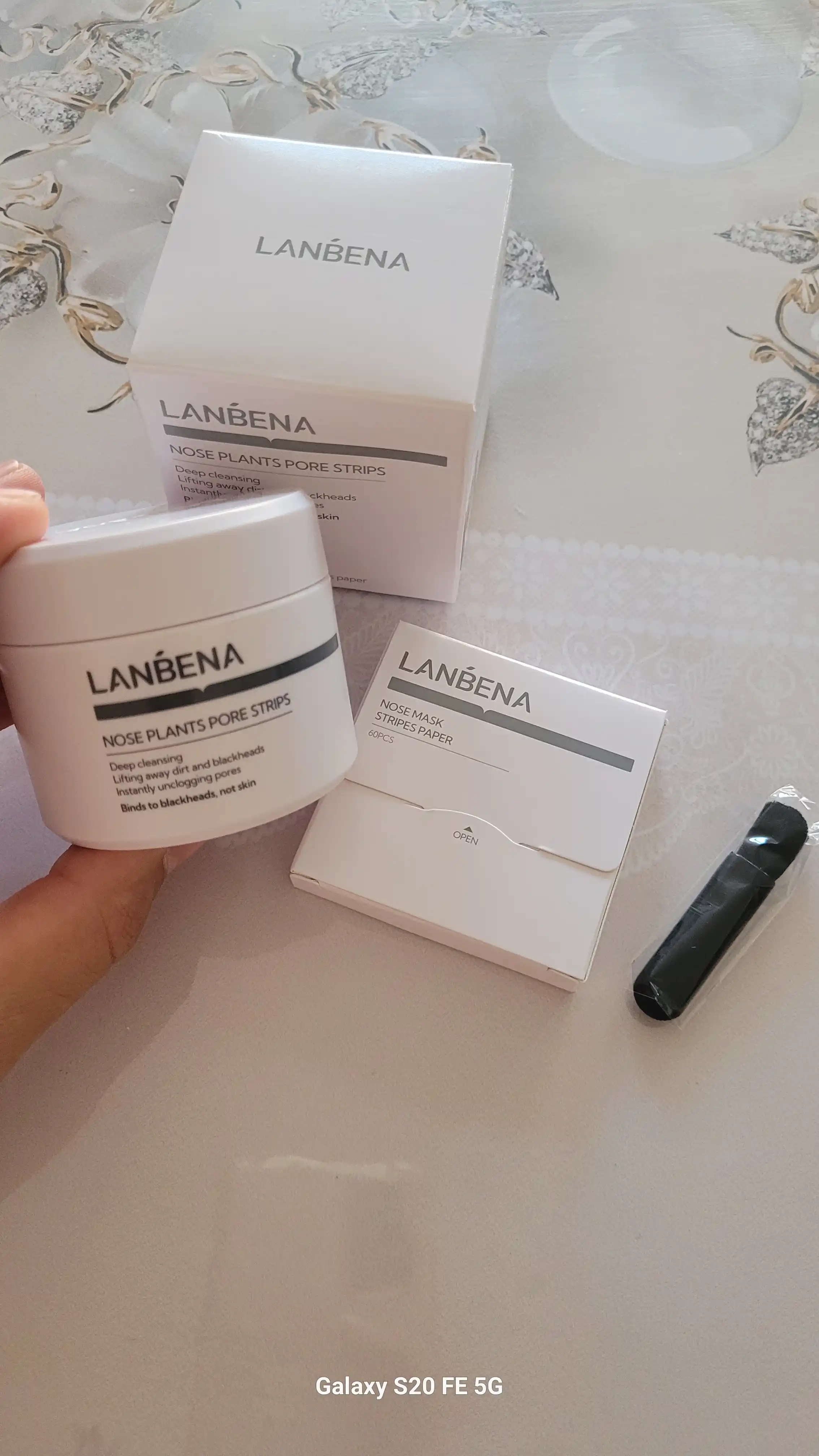 Маска от черных точек и прыщей Lanbena, +60 стикеров, крем для лица, носа, очищает акне, 30 г