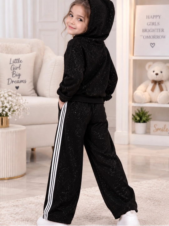 Костюм двойка для девочки, худи и широкие брюки, спортивка, 4-6 лет