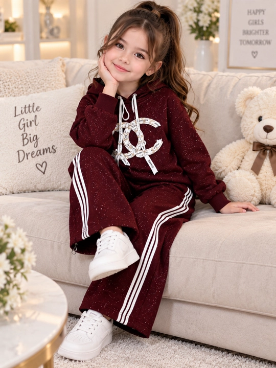 Костюм двойка для девочки, худи и широкие брюки, спортивка, 4-6 лет