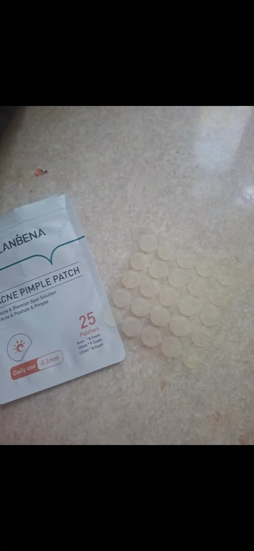 Хusnbuzar, patchlar va akne, dog'larga qarshi stikerlar, Lanbena, 28 dona, 3 o'lchamda