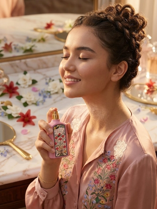 Ayollar uchun parfyumlangan suv, Gucci Flora Gorgeous Gardenia uslubida gul hidli atir