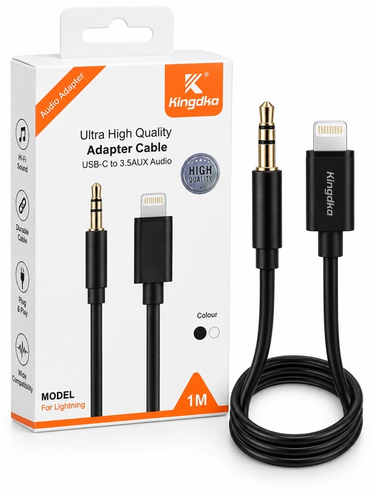 Kingdka USB-C на 3.5 мм AUX аудио адаптер, кабель 1 м - 