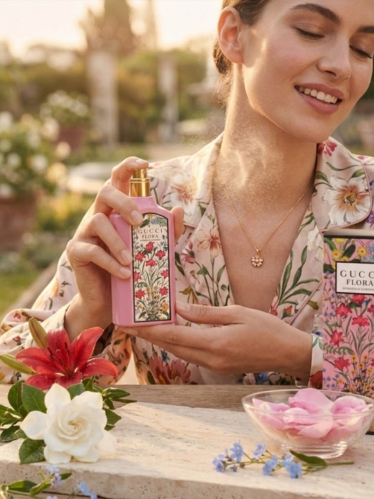 Ayollar uchun parfumlangan suv, Gucci Flora Gorgeous Gardenia uslubida gul hidli atir