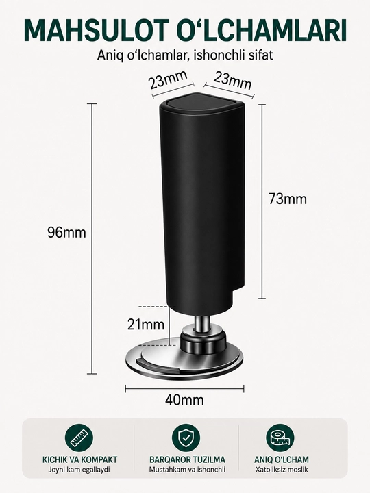 Magnitli yashirin eshik stopori, teshiksiz o‘rnatiladigan eshik fiksatori