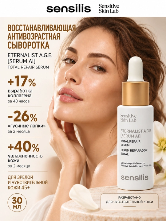 Антивозрастная сыворотка Sensilis Eternalist A.G.E. Serum AI от морщин, 30 мл - 