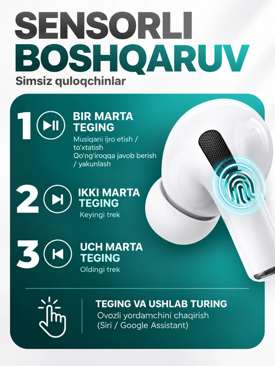 Беспроводные наушники,Bluetooth 6.0,ENC,сенсорное управление,Pods Pro 2,наушники
