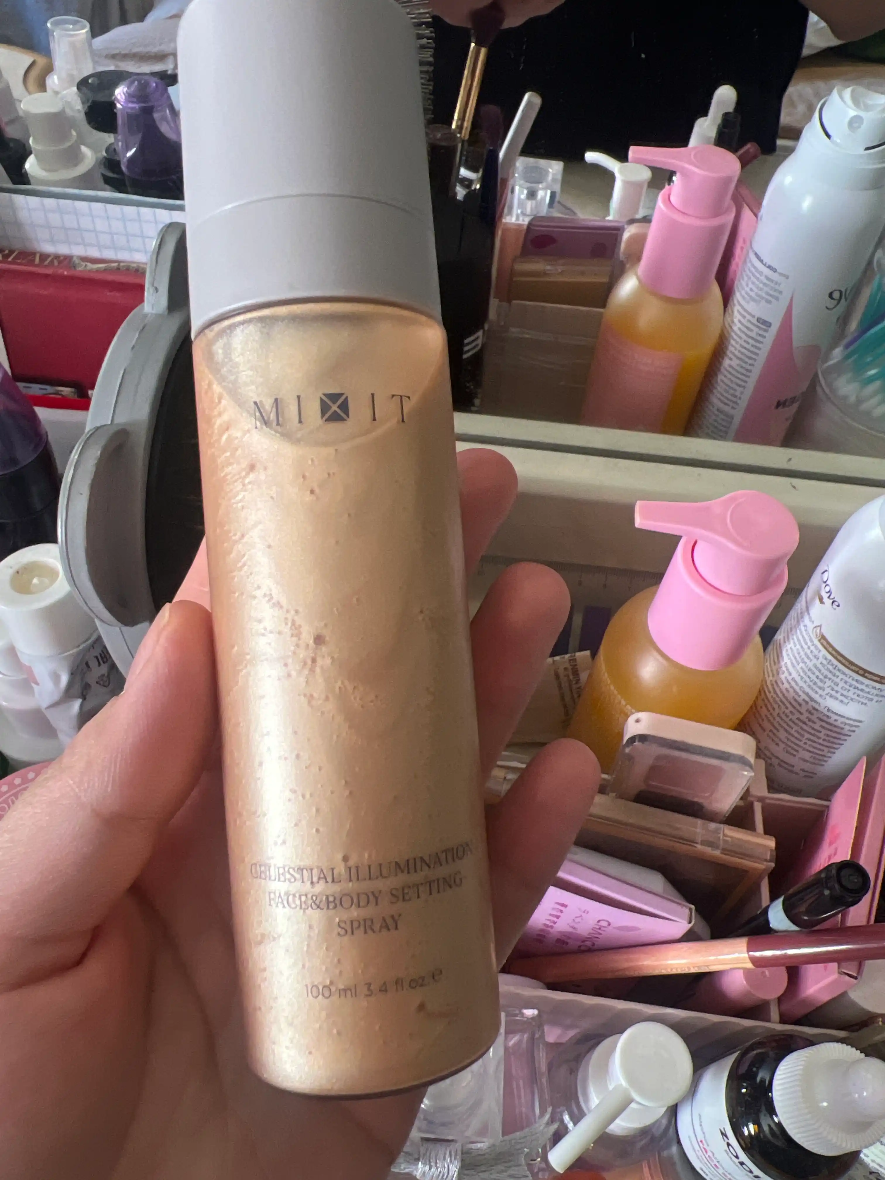 Фиксирующий спрей для лица и тела —MIXIT Make Up "Celestial Illumination", 100 мл